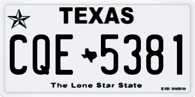 TX license plate CQE5381