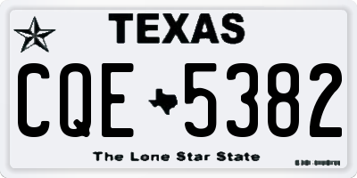 TX license plate CQE5382