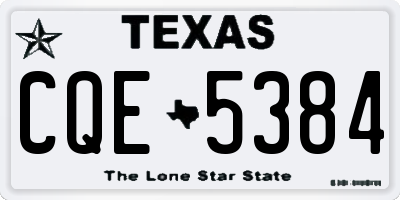 TX license plate CQE5384