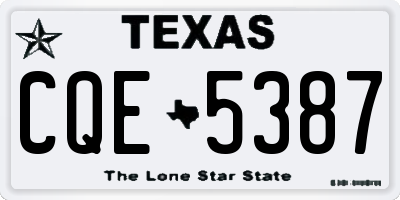 TX license plate CQE5387