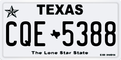 TX license plate CQE5388