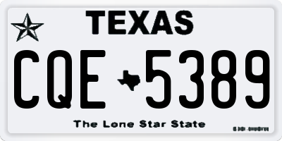 TX license plate CQE5389