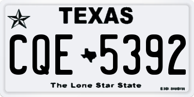 TX license plate CQE5392