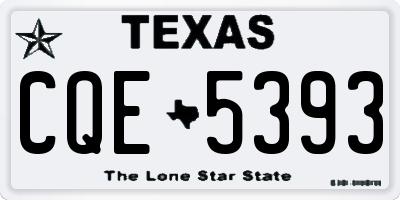 TX license plate CQE5393