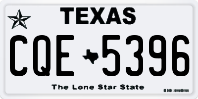 TX license plate CQE5396