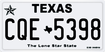 TX license plate CQE5398