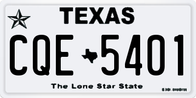 TX license plate CQE5401