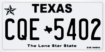 TX license plate CQE5402