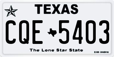 TX license plate CQE5403