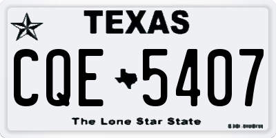 TX license plate CQE5407
