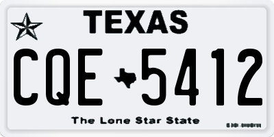 TX license plate CQE5412