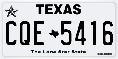 TX license plate CQE5416