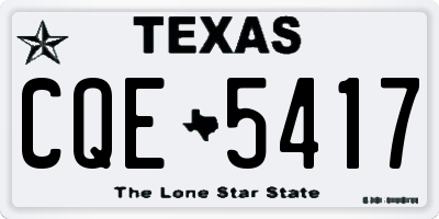TX license plate CQE5417