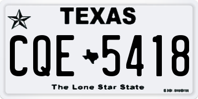 TX license plate CQE5418
