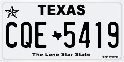 TX license plate CQE5419