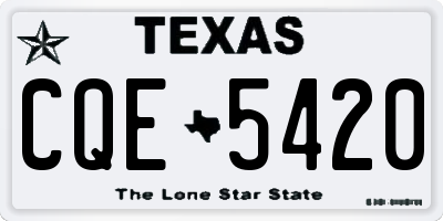 TX license plate CQE5420