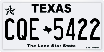 TX license plate CQE5422