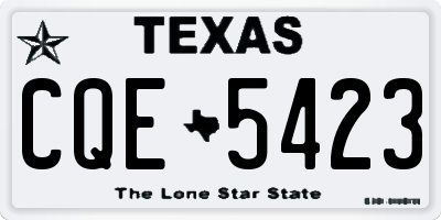 TX license plate CQE5423