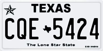TX license plate CQE5424