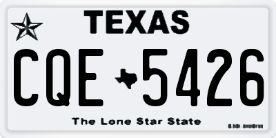 TX license plate CQE5426