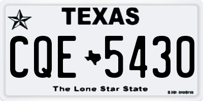 TX license plate CQE5430