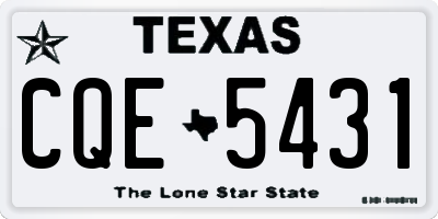 TX license plate CQE5431