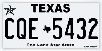 TX license plate CQE5432