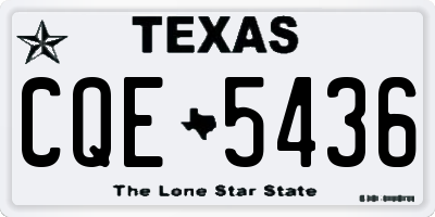 TX license plate CQE5436
