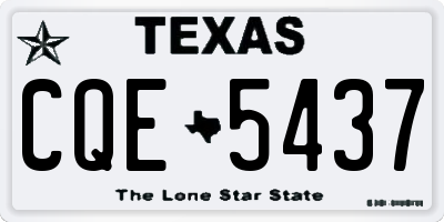 TX license plate CQE5437