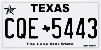 TX license plate CQE5443