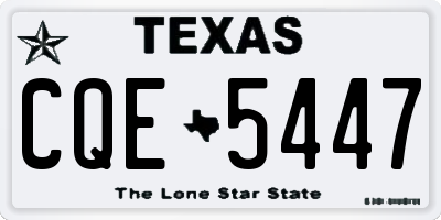 TX license plate CQE5447