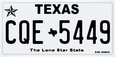 TX license plate CQE5449