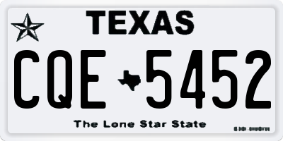 TX license plate CQE5452