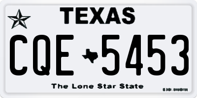 TX license plate CQE5453