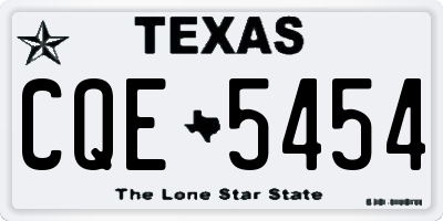 TX license plate CQE5454