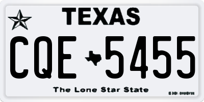 TX license plate CQE5455