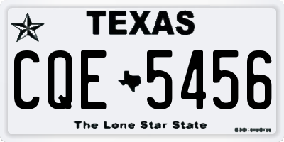 TX license plate CQE5456