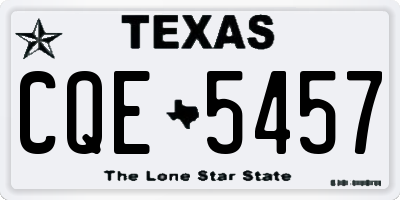 TX license plate CQE5457