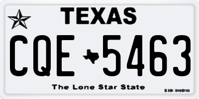 TX license plate CQE5463