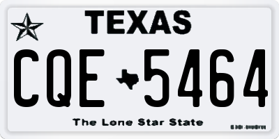 TX license plate CQE5464
