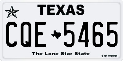 TX license plate CQE5465