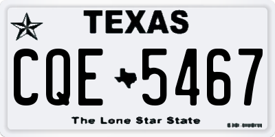 TX license plate CQE5467