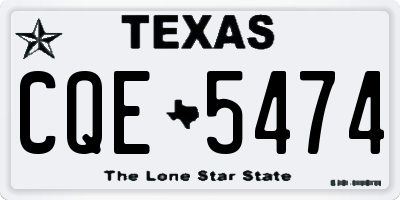 TX license plate CQE5474