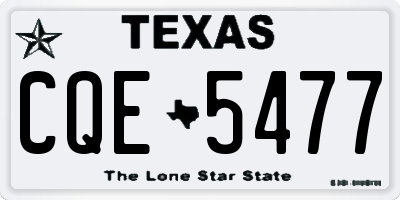 TX license plate CQE5477