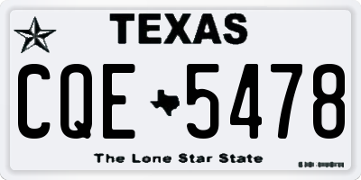 TX license plate CQE5478
