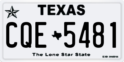 TX license plate CQE5481