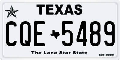TX license plate CQE5489