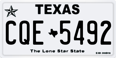 TX license plate CQE5492