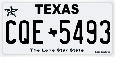 TX license plate CQE5493
