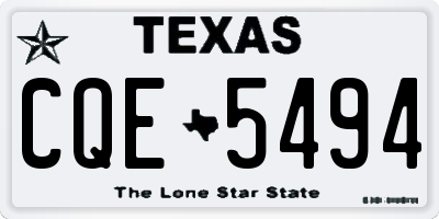 TX license plate CQE5494